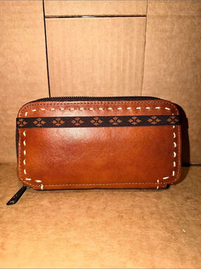 Patricia Nash Zip Around Wallet in Brown